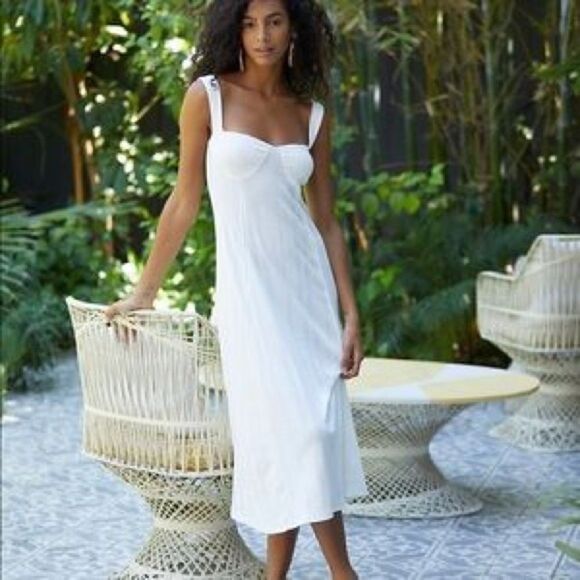 NEW FREE PEOPLE BEACH AVIVA RIBBED MIDI DRESS - Picture 2 of 3